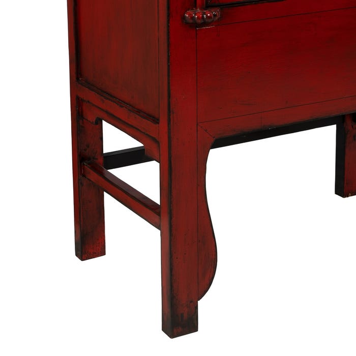Red Wood-MDF Wardrobe 83.50 X 45 X 195 Cm