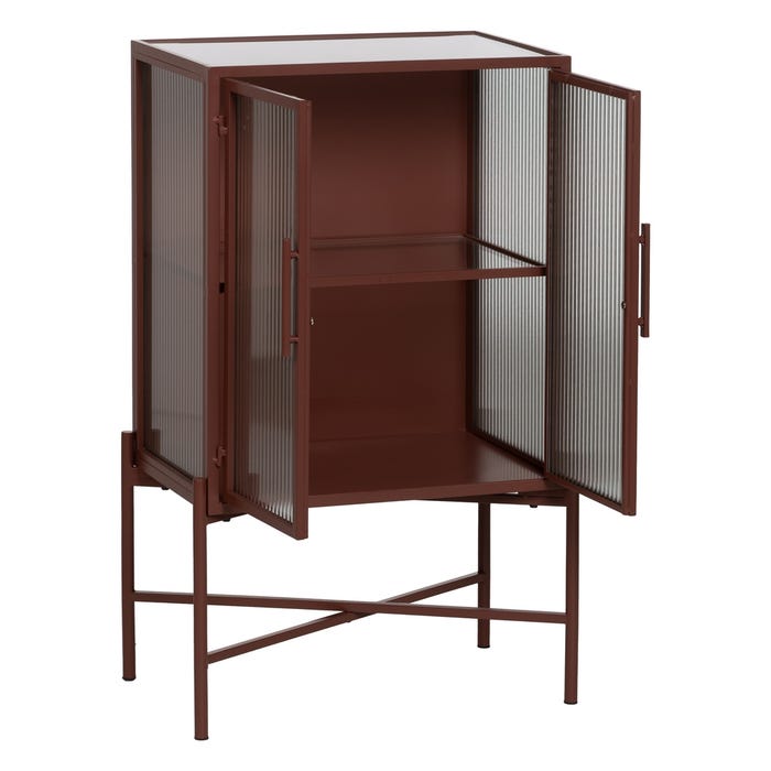 Vitrine para azulejos de metal e vidro 70 x 35 x 144 cm
