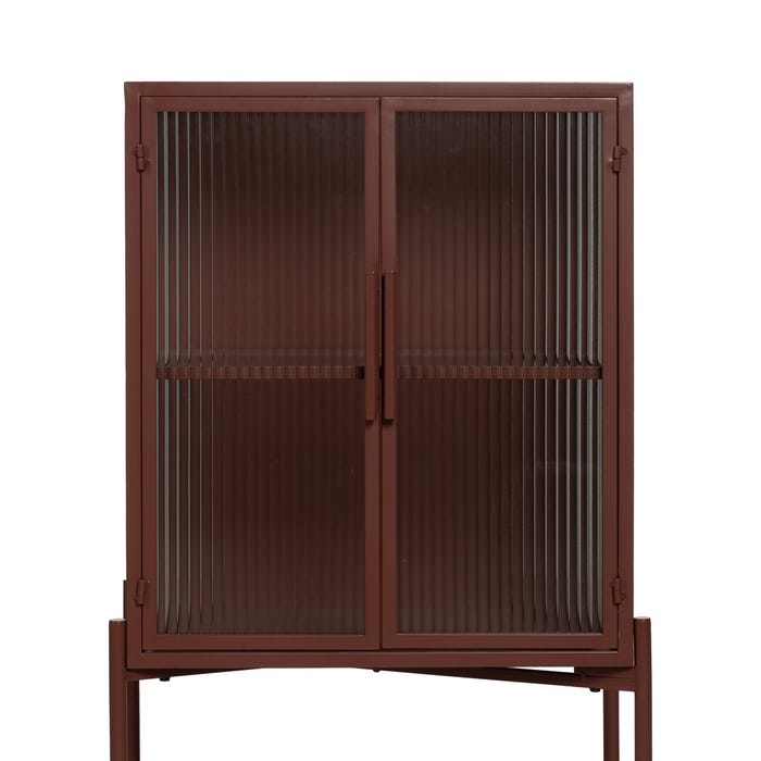 Vitrine para azulejos de metal e vidro 70 x 35 x 144 cm