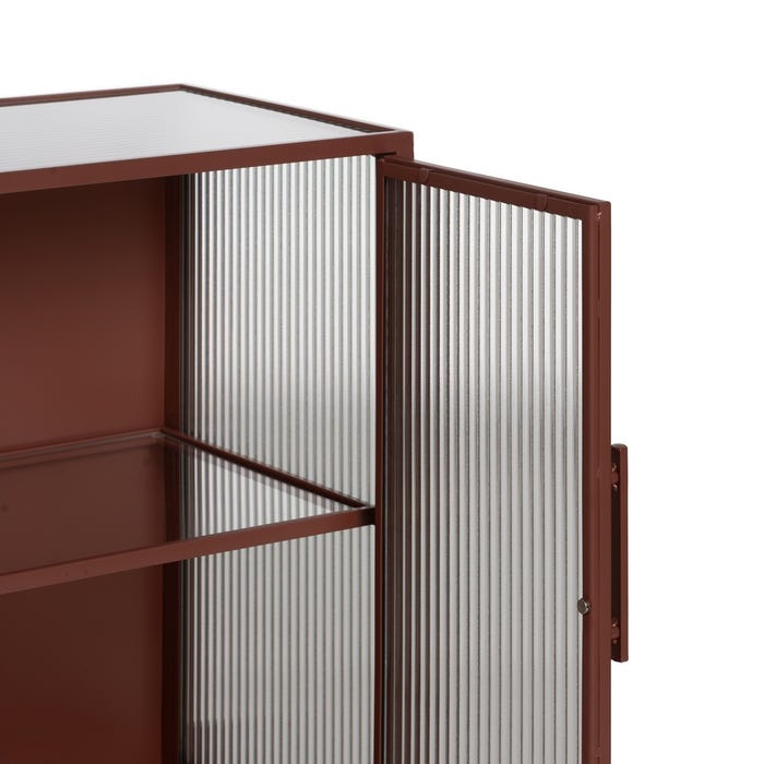Vitrine para azulejos de metal e vidro 70 x 35 x 144 cm