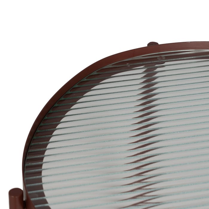 Mesa de ladrilho de metal e vidro 55 x 47 x 54 cm
