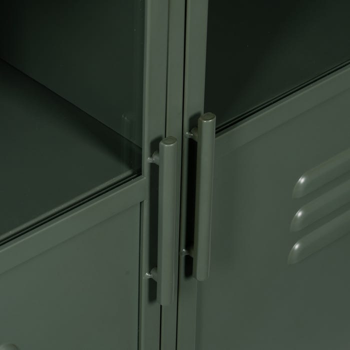 Mint Green Metal-Glass Sideboard 120 X 35 X 76 Cm