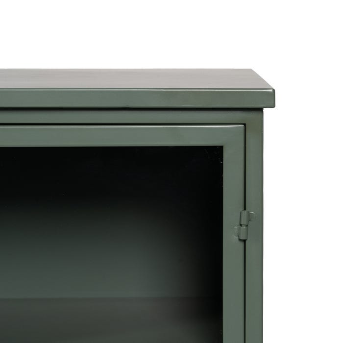 Mint Green Metal-Glass Sideboard 120 X 35 X 76 Cm