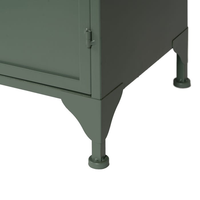 Mint Green Metal-Glass Sideboard 120 X 35 X 76 Cm