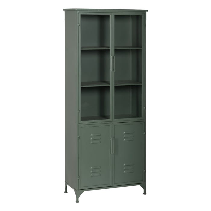 Vitrina Verde Menta Metal-Cristal 72 X 35 X 178 Cm