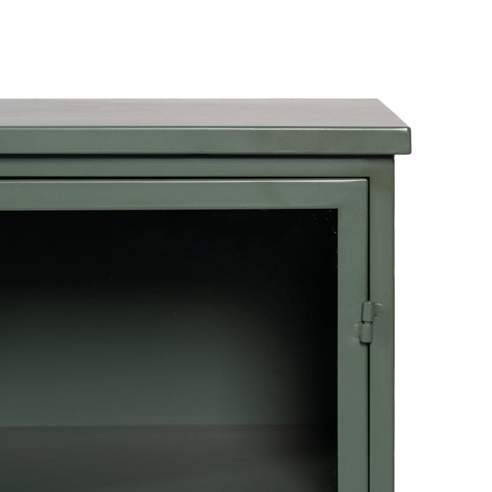 Vitrine de metal e vidro verde menta 72 x 35 x 178 cm