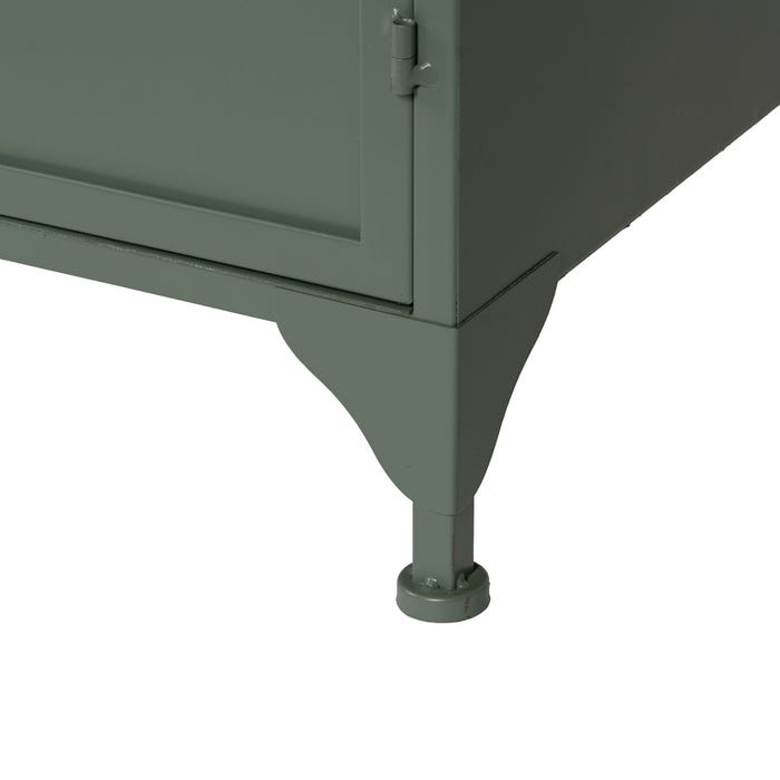 Vitrine de metal e vidro verde menta 72 x 35 x 178 cm