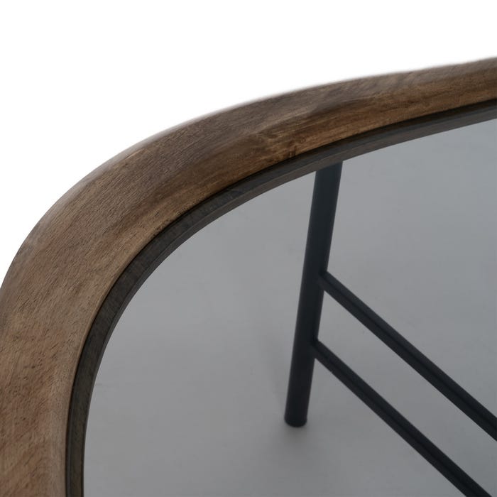 Mesa Centro Natural-Negro Madera-Metal 120 X 69 X 33 Cm