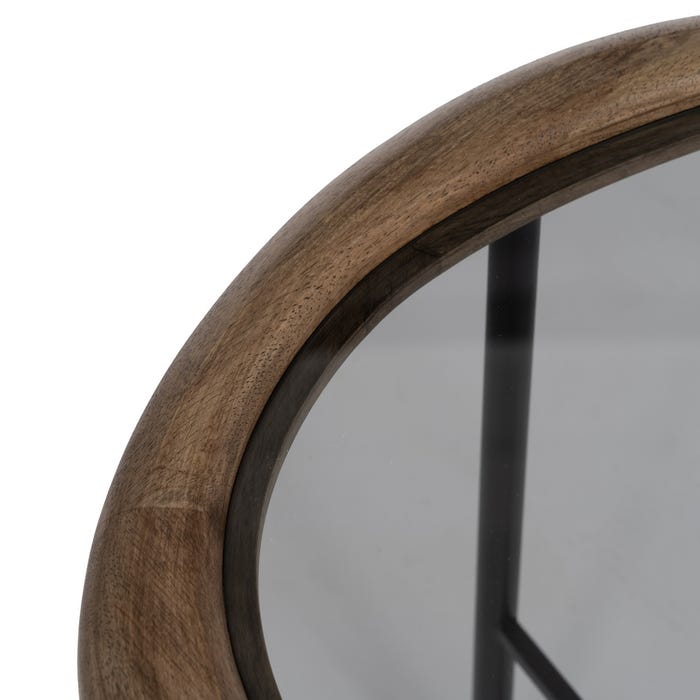 Mesita Natural-Negro Madera-Metal 61 X 50 X 53 Cm