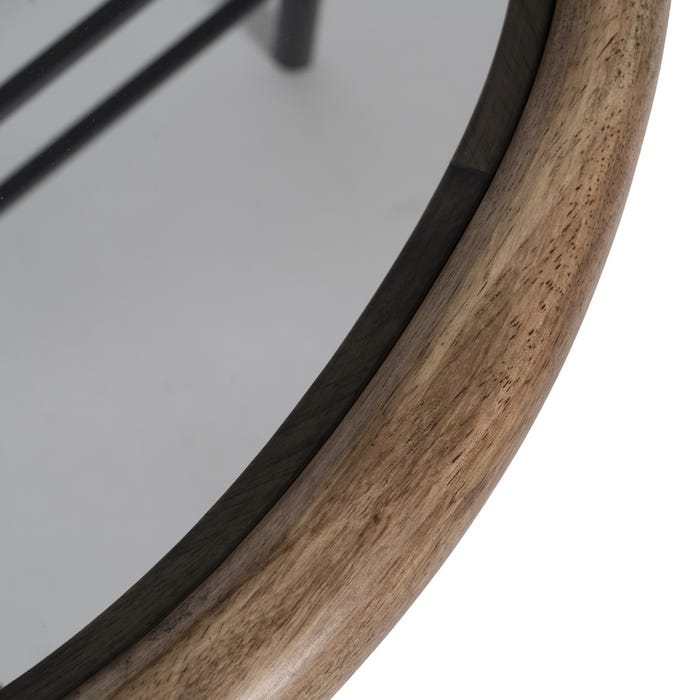 Mesita Natural-Negro Madera-Metal 61 X 50 X 53 Cm