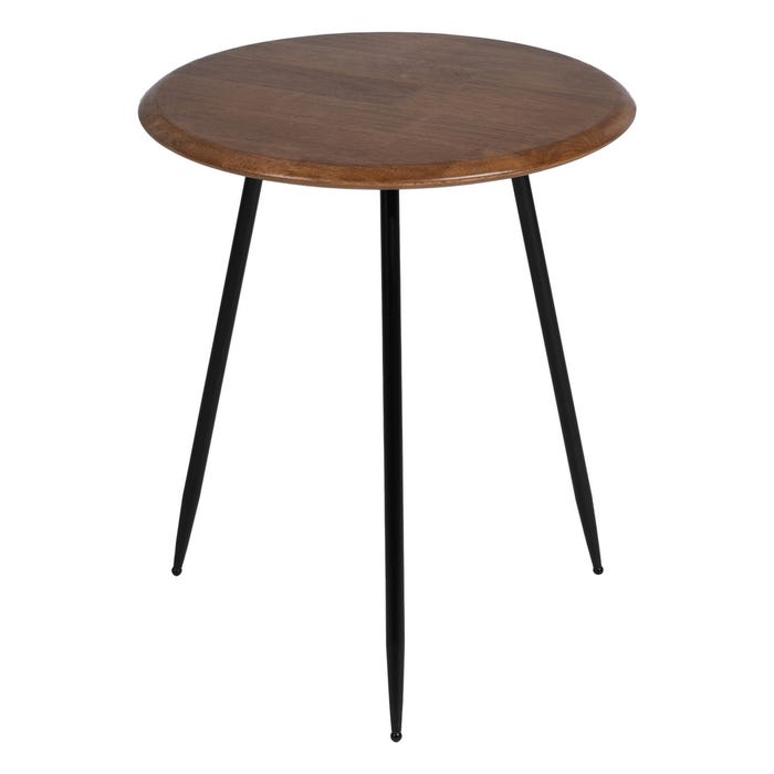 Mesa Auxiliar Marrón-Negro Madera-Metal 50 X 50 X 60 Cm