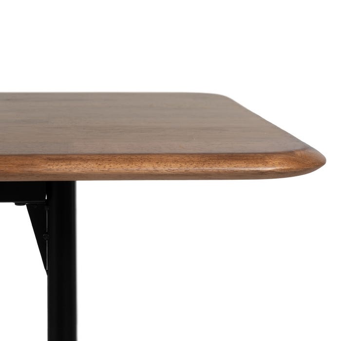 Mesa Comedor Marrón-Negro Madera-Metal 180 X 80 X 76 Cm