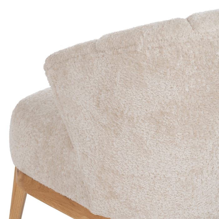 Sillón Natural-Crema Tejido-Madera Salón 71 X 75 X 76 Cm