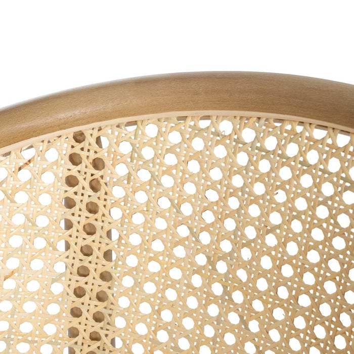 Cadeira de madeira natural e rattan 56 x 58 x 77 cm