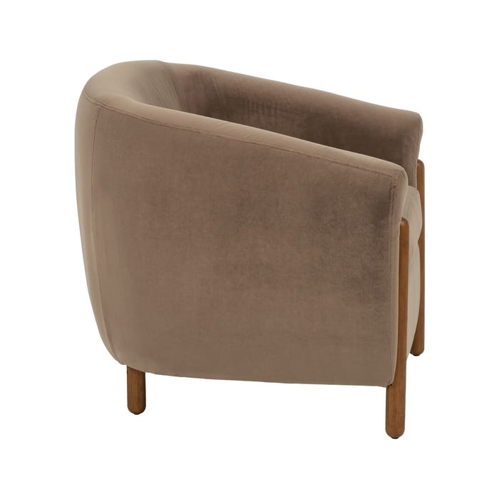 Sillón Taupe Tejido-Madera Salón 87 X 80 X 81 Cm