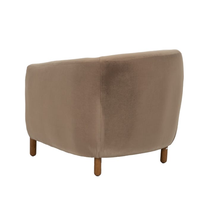 Sillón Taupe Tejido-Madera Salón 87 X 80 X 81 Cm