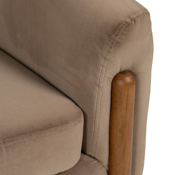 Sillón Taupe Tejido-Madera Salón 87 X 80 X 81 Cm