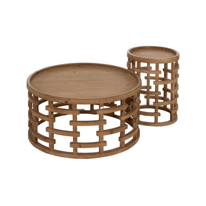 Mesa Centro Natural Dm-Madera 80 X 80 X 36 Cm