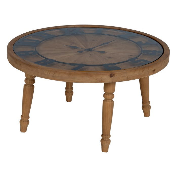 Mesa Centro Reloj Natural Dm-Madera 80 X 80 X 41 Cm