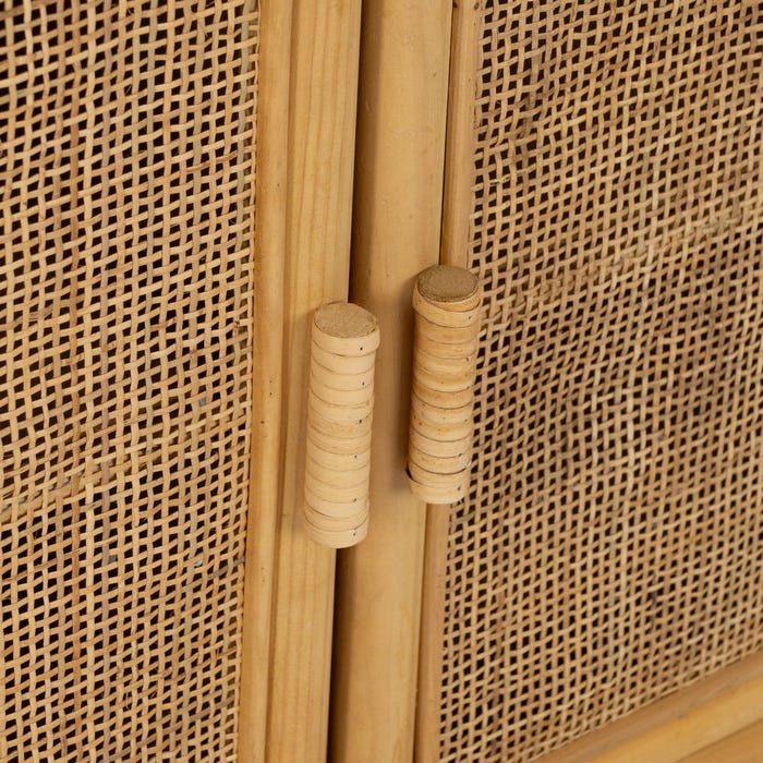 Móveis auxiliares de vime natural para sala de estar 97,50 x 40 x 65 cm