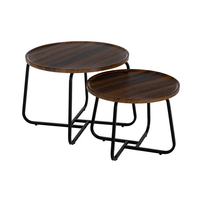 Mesa Centro Marrón Dm-Metal Salón 50 X 50 X 38 Cm