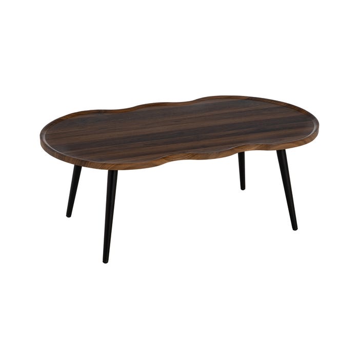 Mesa Centro Marrón Dm-Metal Salón 100 X 60 X 38 Cm