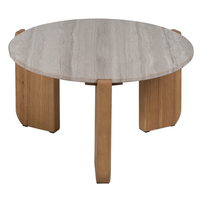 Mesa Centro Natural-Blanco Mármol/Madera 72,50 X 70 X 40 Cm