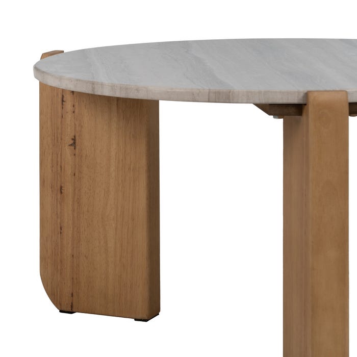 Mesa Centro Natural-Blanco Mármol/Madera 72,50 X 70 X 40 Cm