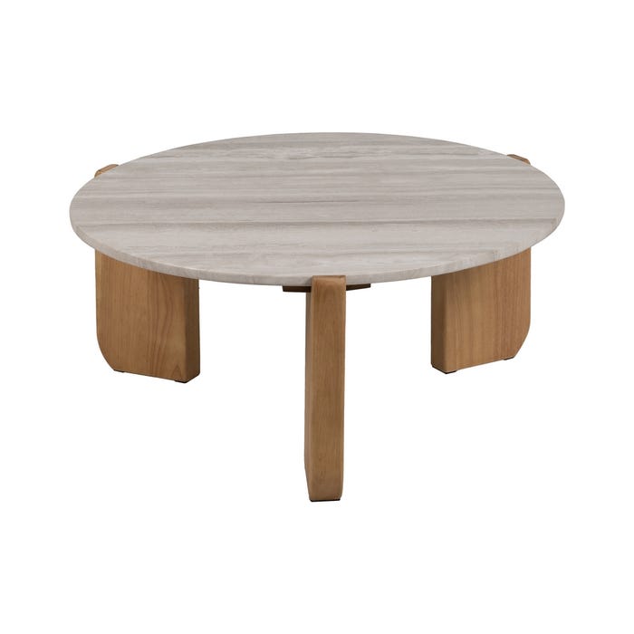 Mesa Centro Natural-Blanco Mármol/Madera 83 X 80 X 37 Cm