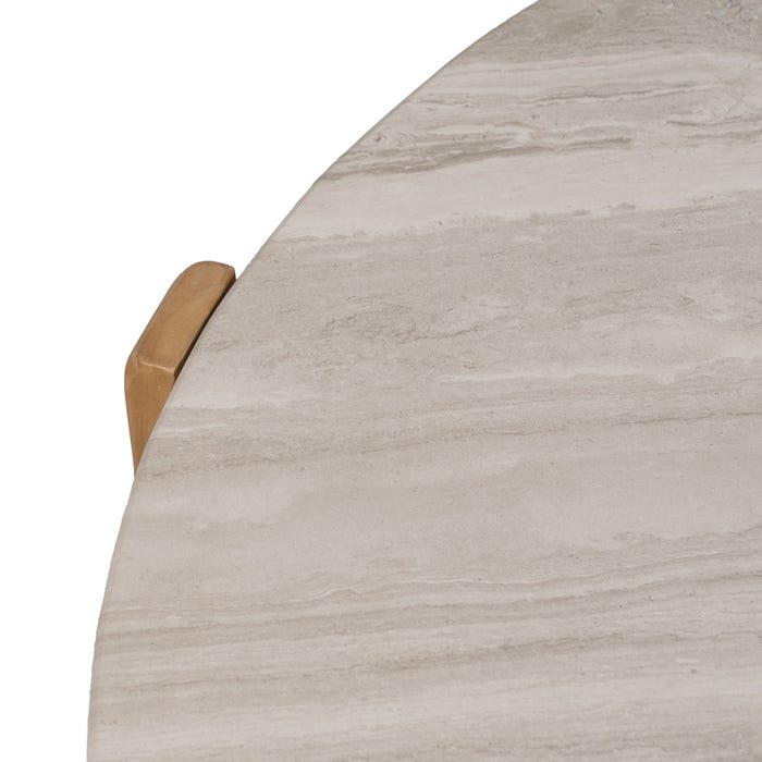 Mesa Centro Natural-Blanco Mármol/Madera 83 X 80 X 37 Cm