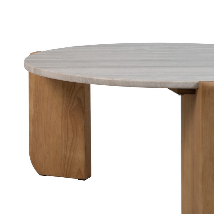 Mesa Centro Natural-Blanco Mármol/Madera 83 X 80 X 37 Cm