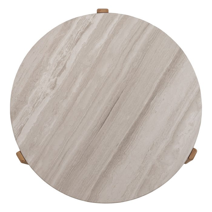 Mesa Centro Natural-Blanco Mármol/Madera 83 X 80 X 37 Cm