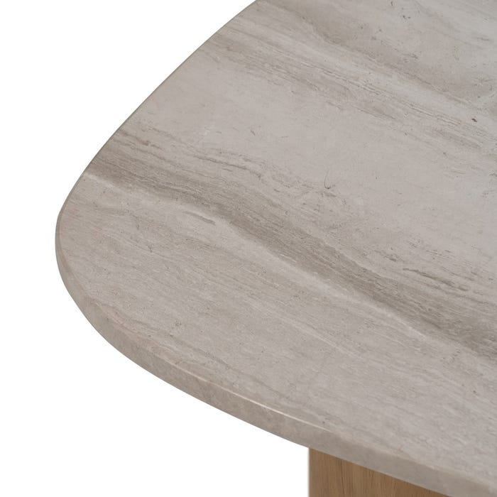 Mesita Natural-Blanco Mármol/Madera 58 X 38 X 40 Cm