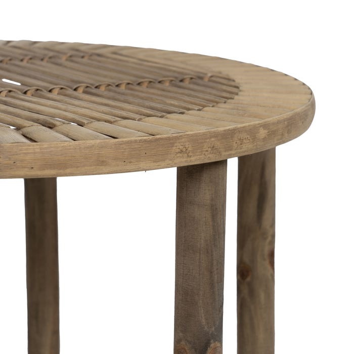S/2 Mesas de Bambu Natural 50 X 50 X 48 Cm