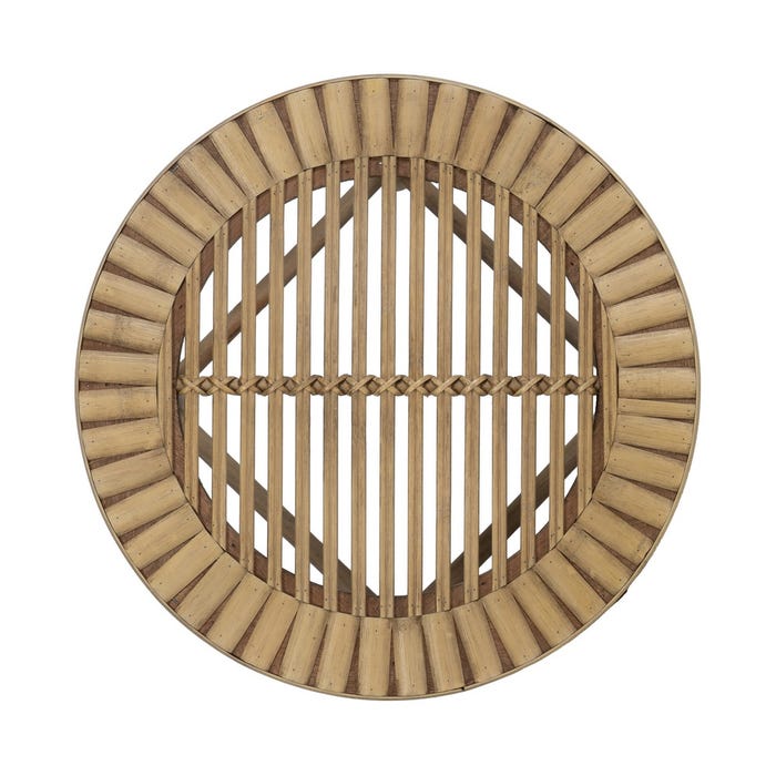 S/2 Mesas de Bambu Natural 50 X 50 X 48 Cm