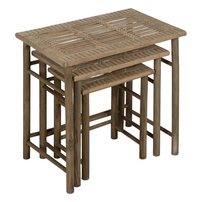 S/3 Mesitas Natural Bambú 57 X 38 X 55 Cm