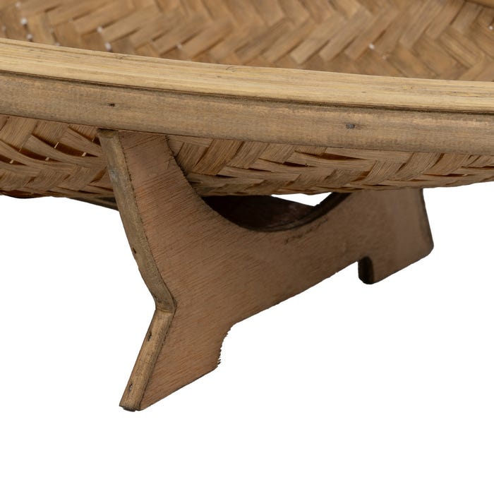 Decoração de mesa central de bambu natural S/2 70 x 30 x 11 cm