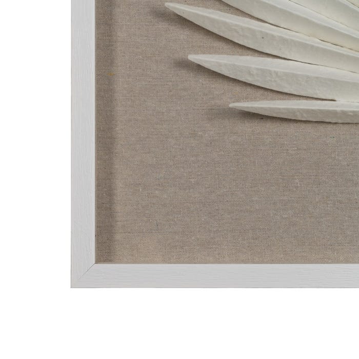 Cuadro Hoja Blanco Ps-Cristal Decoración 80 X 4 X 80 Cm