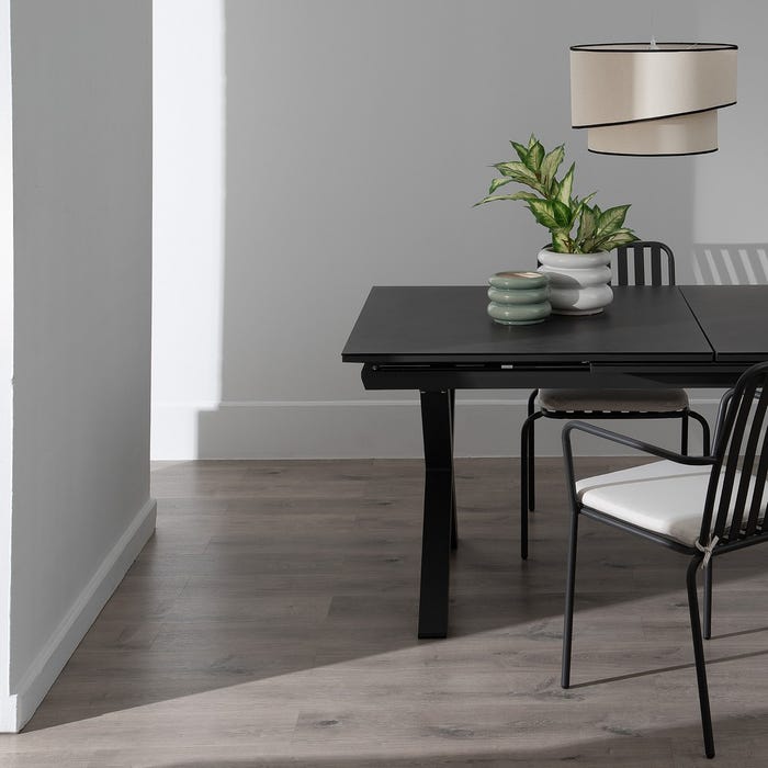 Mesa de Jantar Extensível Antracite 180 x 100 x 77 cm