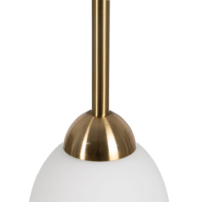 Lámpara Techo Blanco-Oro Cristal-Metal 14 X 14 X 36 Cm