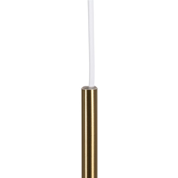 Lámpara Techo Blanco-Oro Cristal-Metal 14 X 14 X 36 Cm