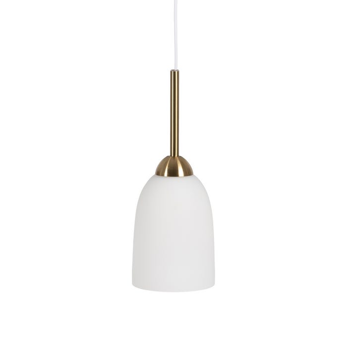 Lámpara Techo Blanco-Oro Cristal-Metal 14 X 14 X 36 Cm