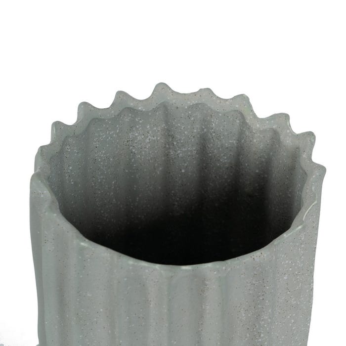 Vaso de cerâmica verde para decoração 18 x 18 x 60 cm