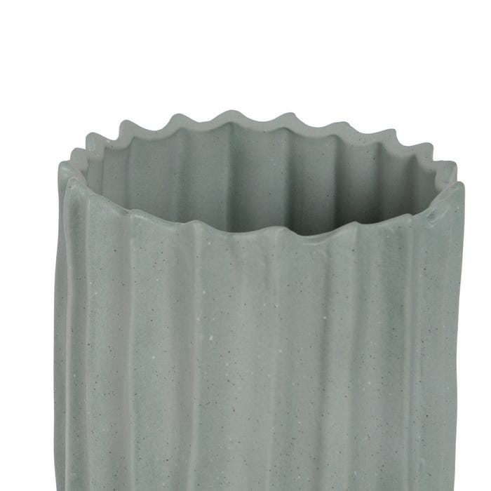 Vaso de cerâmica verde para decoração 21 x 21 x 75 cm