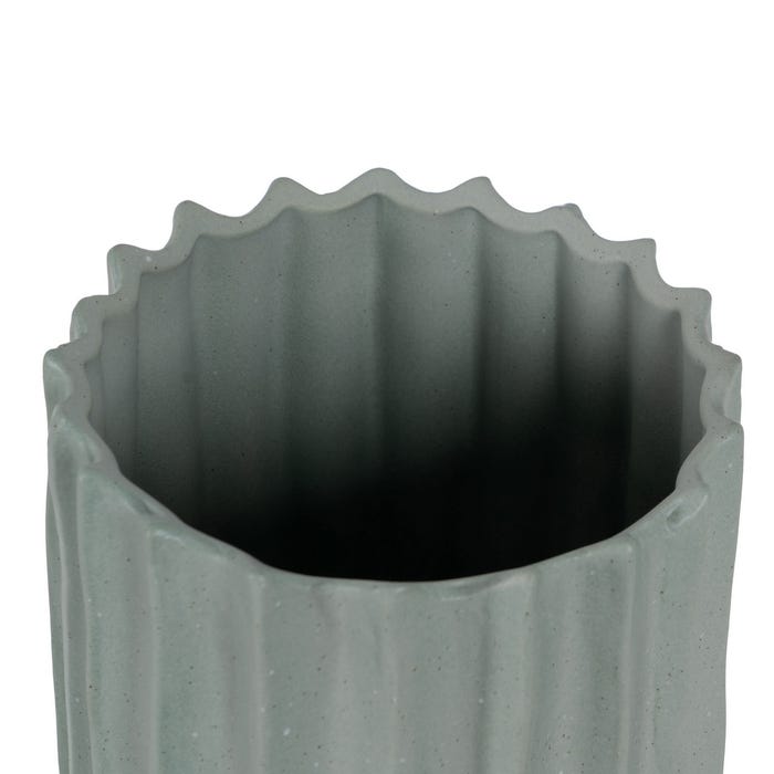 Vaso de cerâmica verde para decoração 21 x 21 x 75 cm