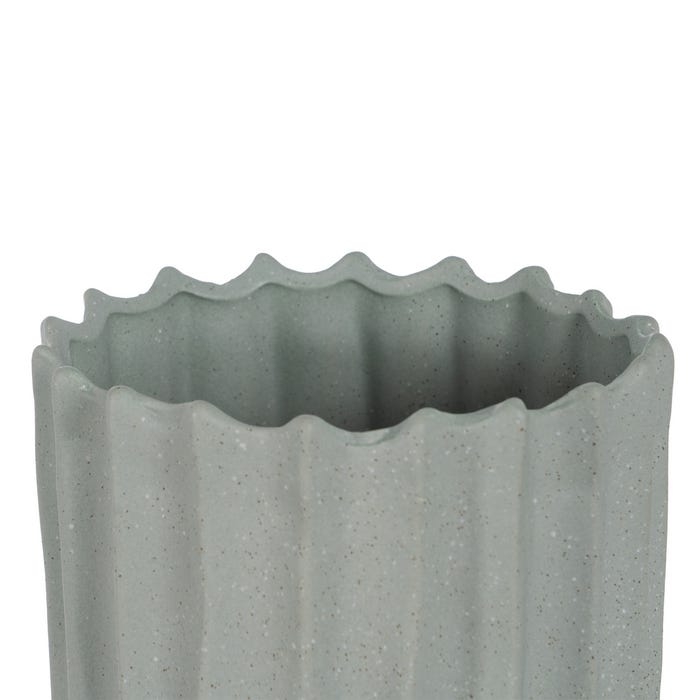 Vaso de Cerâmica Verde Decoração 20,50 X 20,50 X 92 Cm