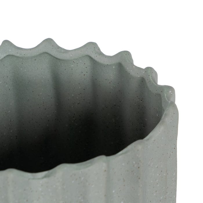Vaso de Cerâmica Verde Decoração 20,50 X 20,50 X 92 Cm