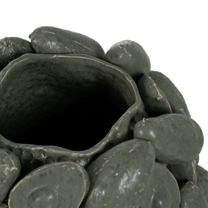 Vaso de Cerâmica Verde Decoração 33 X 33 X 37,50 Cm