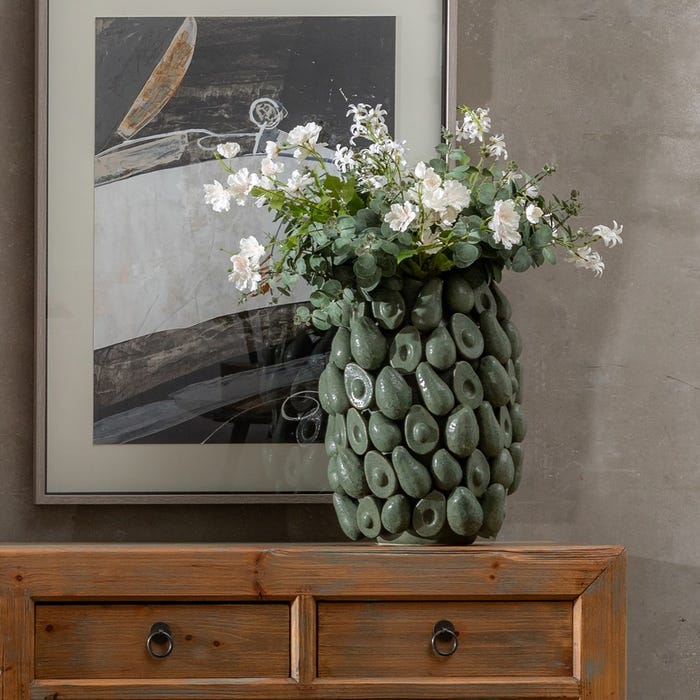 Green Ceramic Vase Decoration 33 X 32.50 X 44 Cm