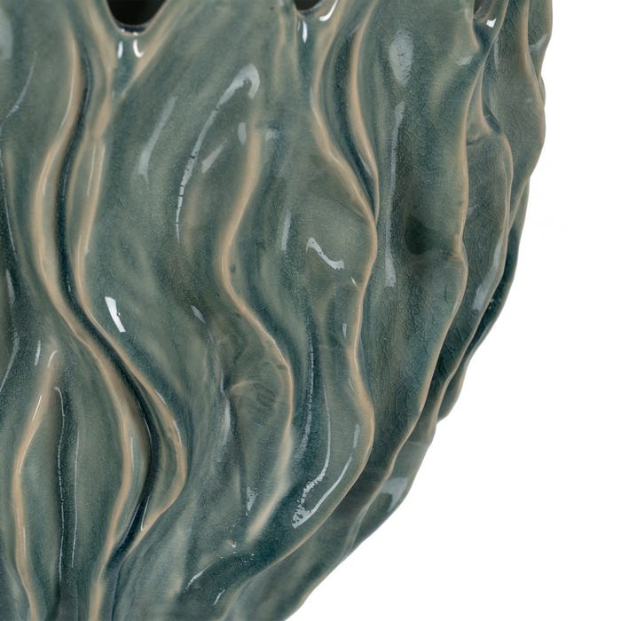 Jarrón Azul Cerámica Decoración 34 X 33 X 36 Cm